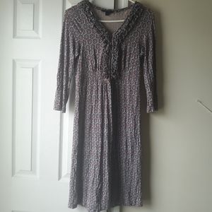 Boden 3/4 Sleeve Ruffle Dress